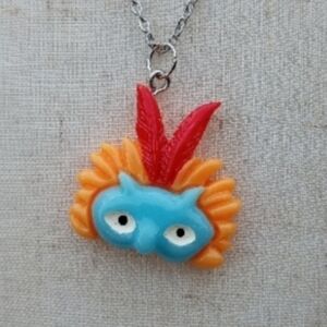 2/$10 Masquerade Mask Halloween Grungy Stainless Steel Necklace